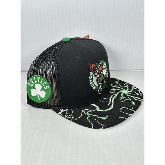 Mitchell & Ness Boston Celtics NBA Storm Adjustable Snapback Trucker Hat Cap NWT - Picture 2 of 6